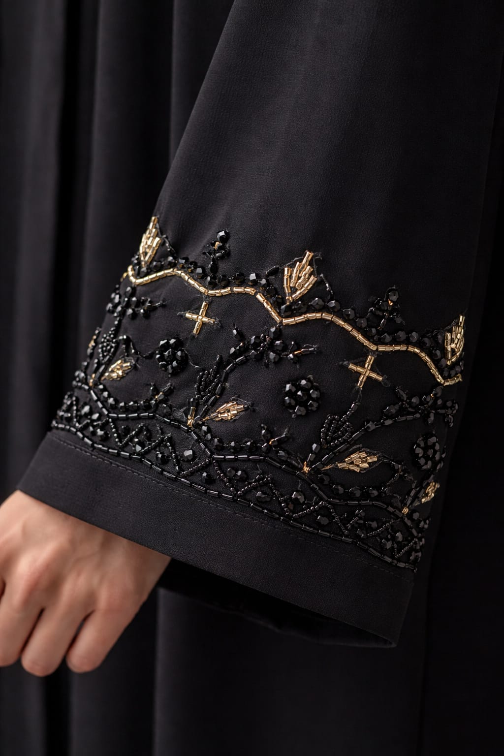 RUBA HANDWORK ABAYA | BLACK