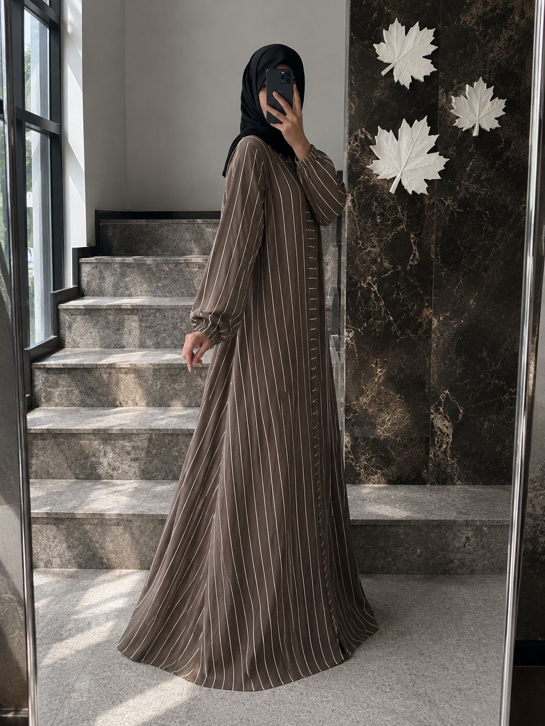 8283 - LINEN ZEN ABAYA | BEIGE