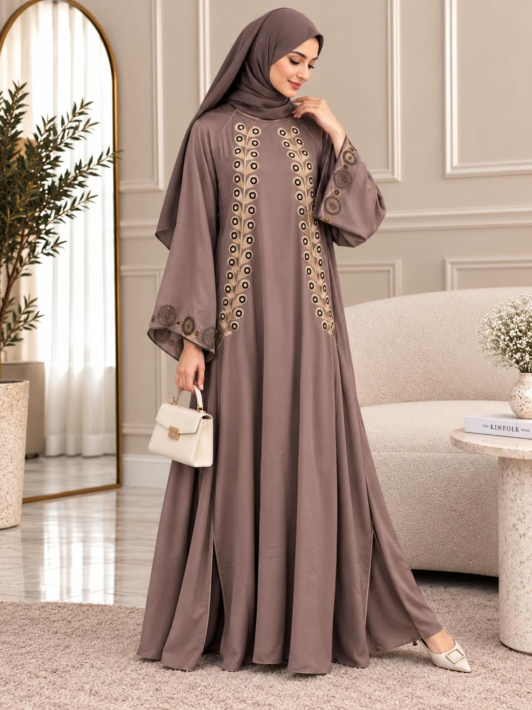 001 - SABA FULLY CLOSED ABAYA | NUDE
