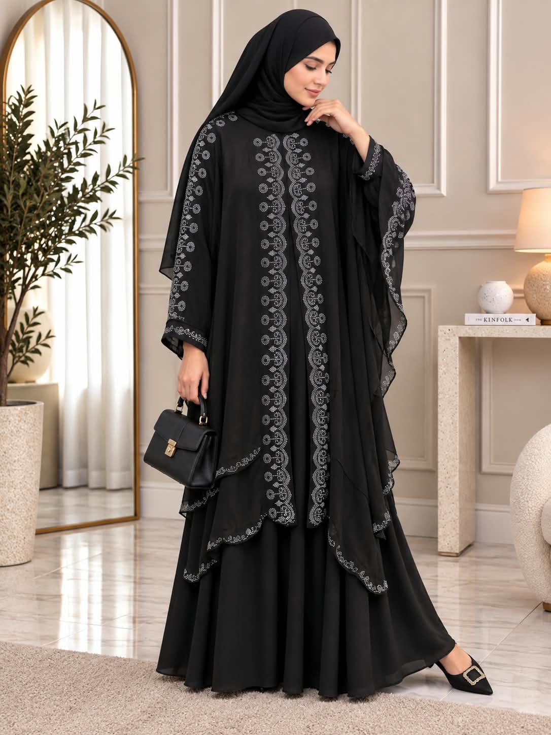 002 - YUSRA FULLY CLOSED ABAYA | BLACK