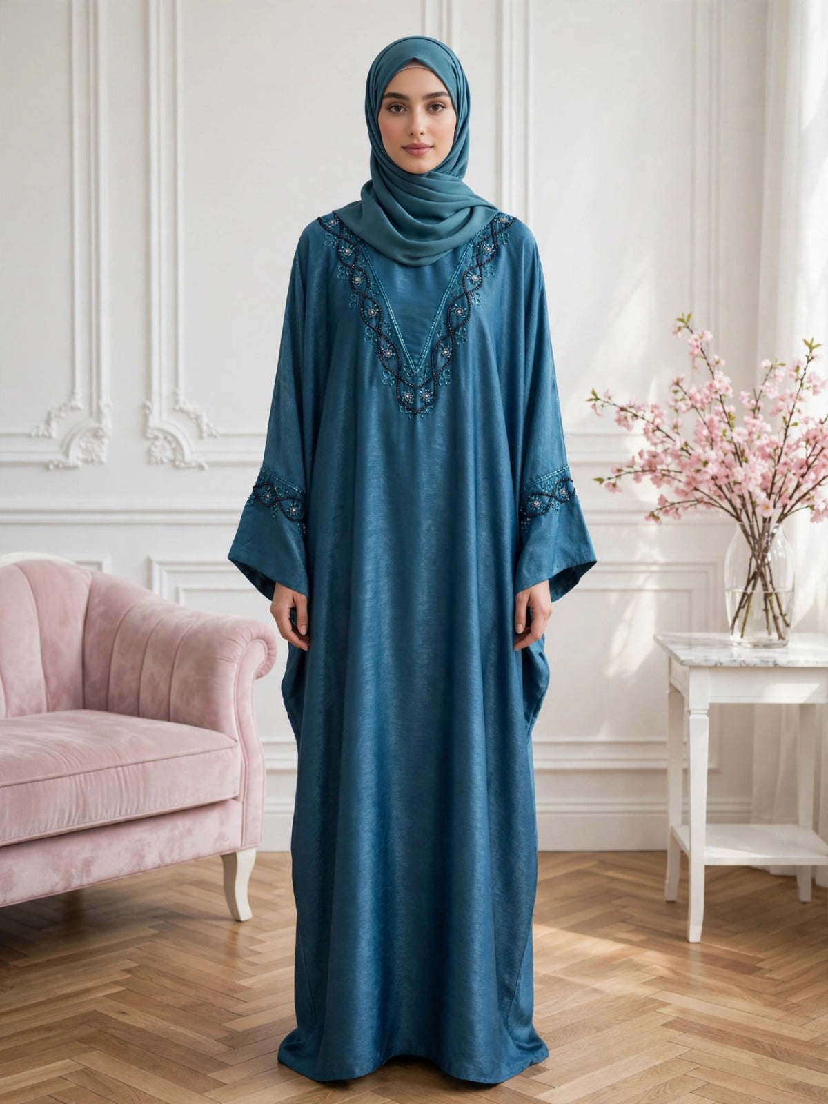 GULAFSHA HANDWORK ABAYA | BLUE