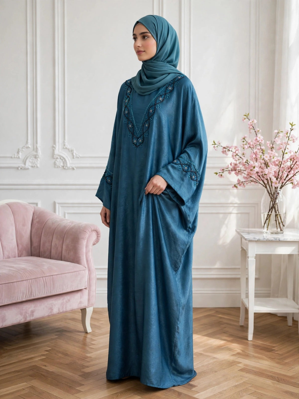 GULAFSHA HANDWORK ABAYA | BLUE
