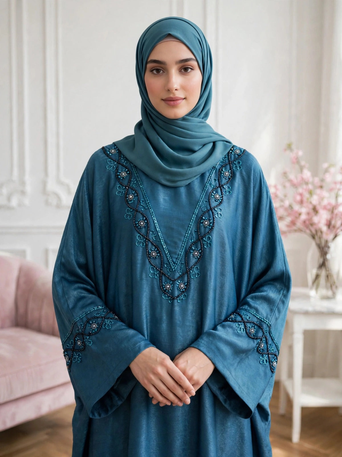 GULAFSHA HANDWORK ABAYA | BLUE