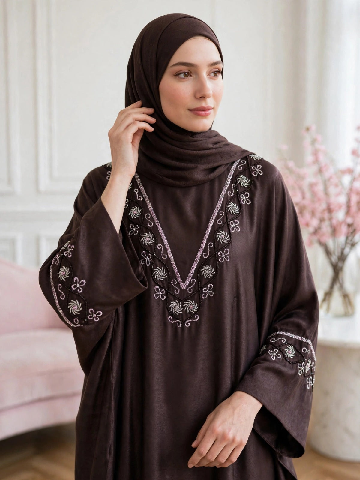 GULAFSHA HANDWORK ABAYA | PURPLE