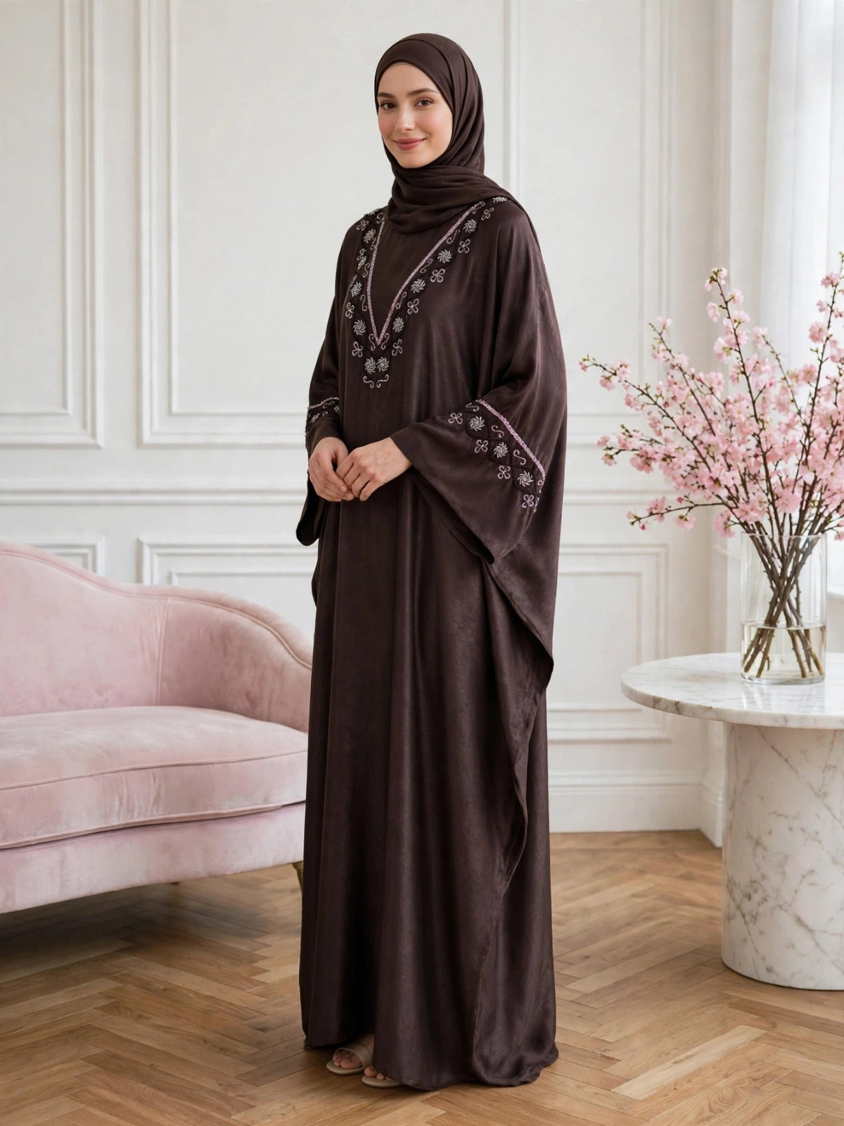 GULAFSHA HANDWORK ABAYA | PURPLE