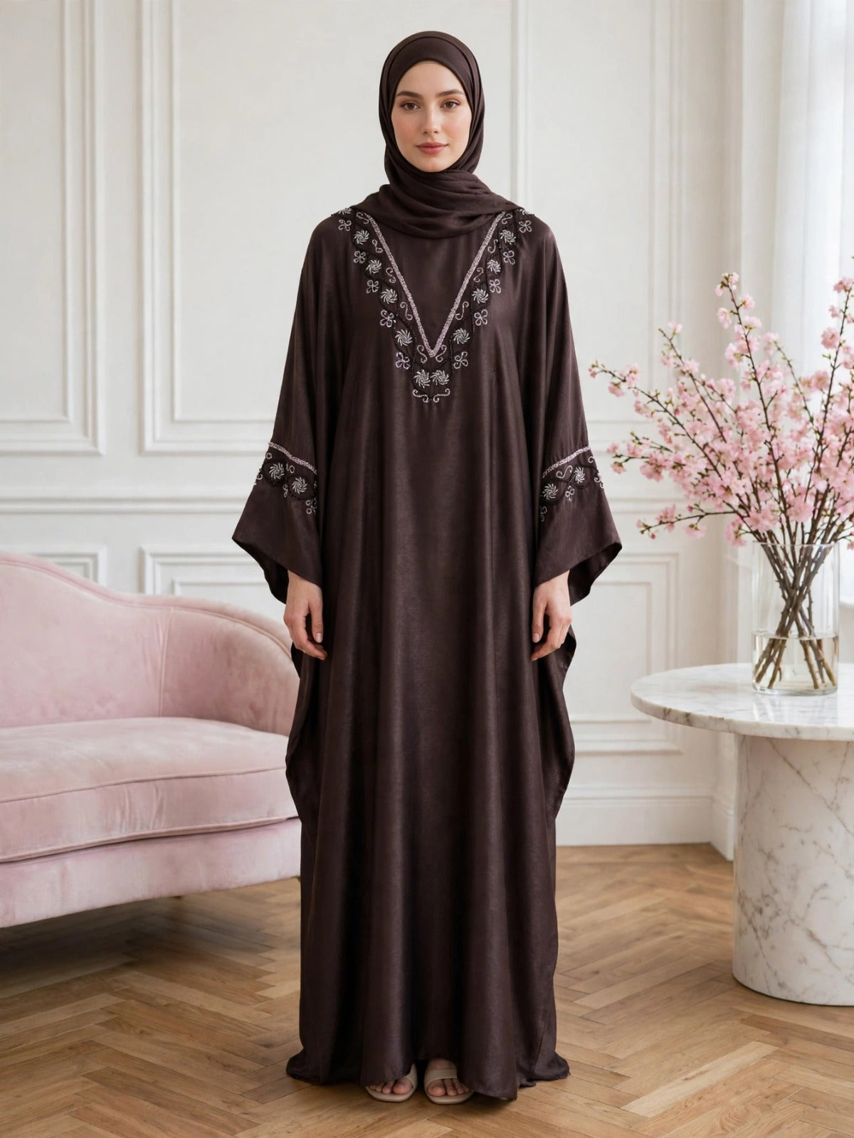 GULAFSHA HANDWORK ABAYA | PURPLE