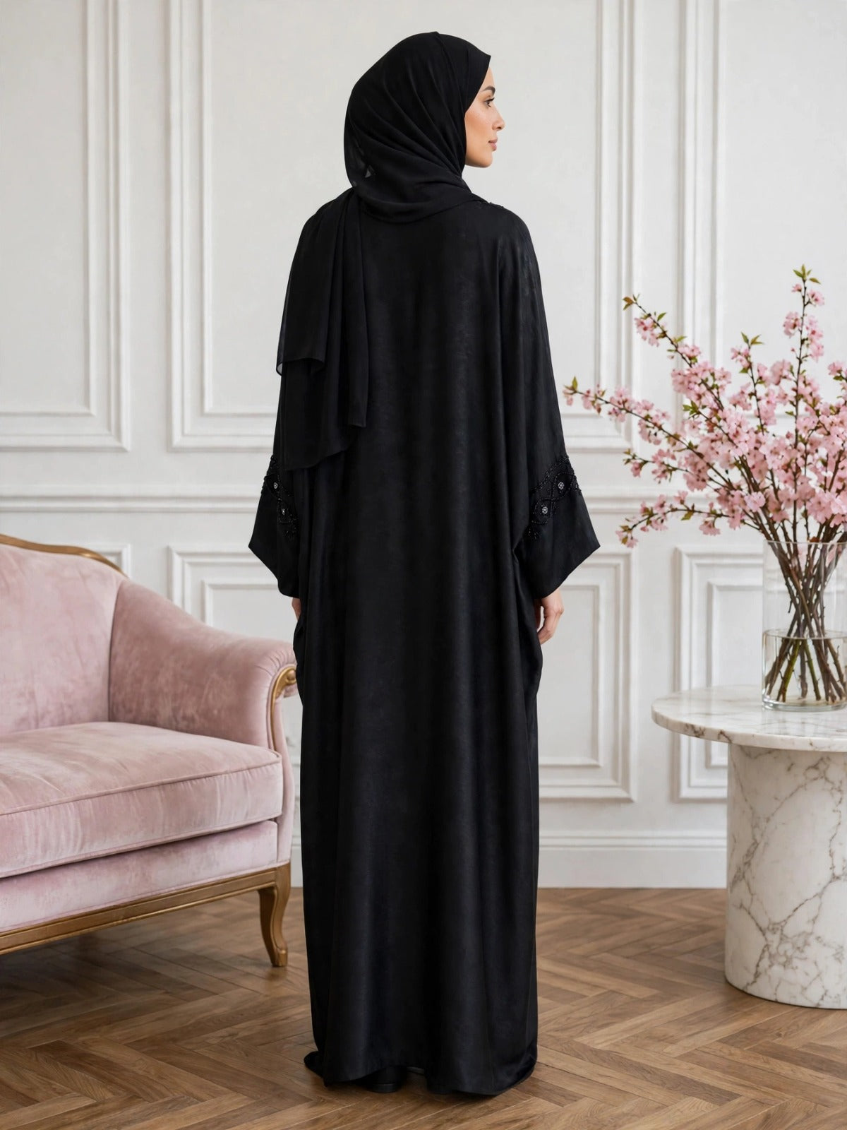 GULAFSHA HANDWORK ABAYA | BLACK