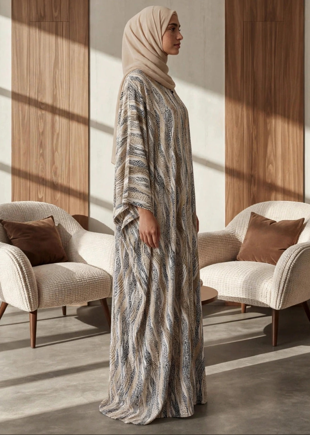 NAMRAH KAFTAN ABAYA | GOLDEN