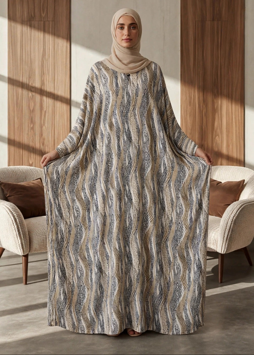 NAMRAH KAFTAN ABAYA | GOLDEN
