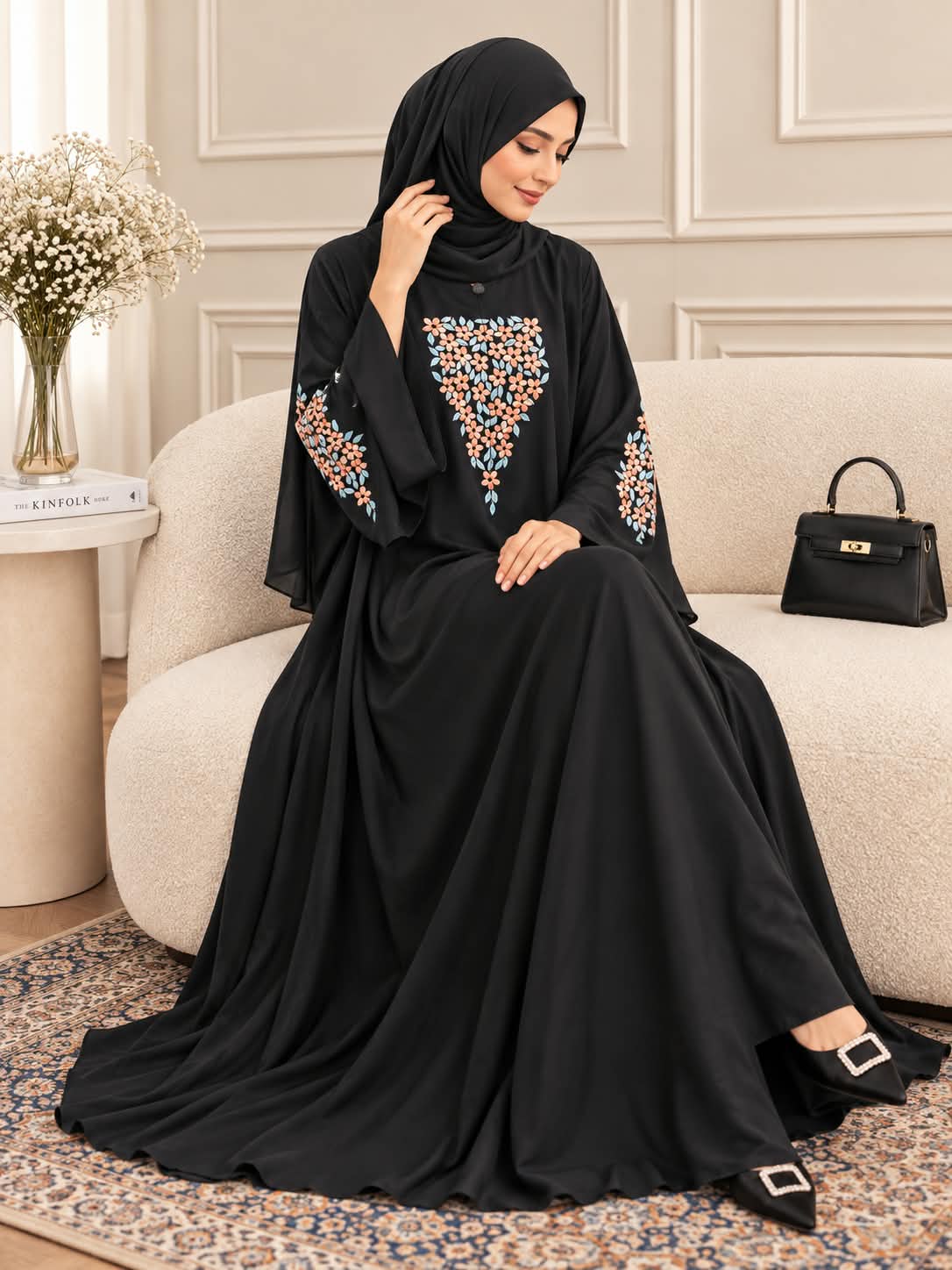 012 - RAHILA FULLY CLOSED ABAYA | BLACK