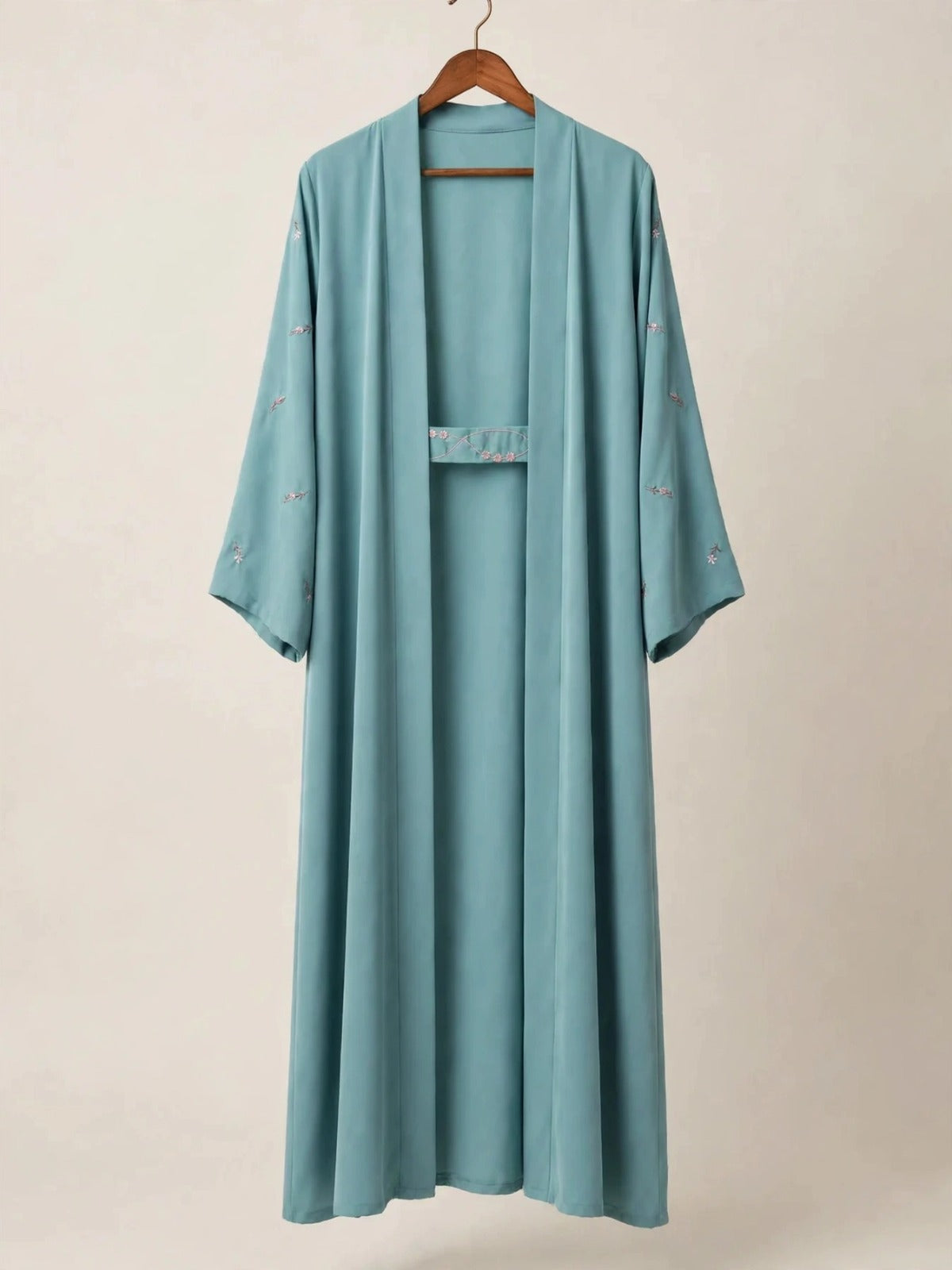 UMAIMA DOUBLE SHRUG ABAYA | SAND GRAY