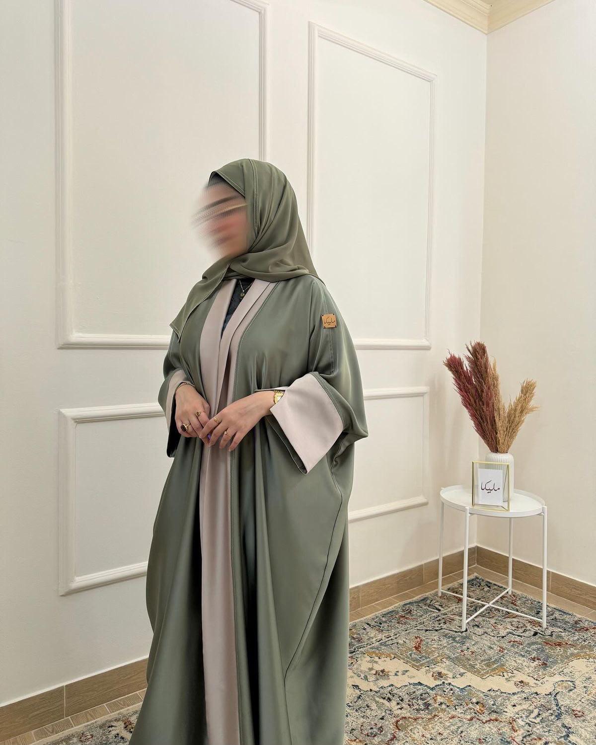 ZAHEEN KIMONO ABAYA | SEA GREEN