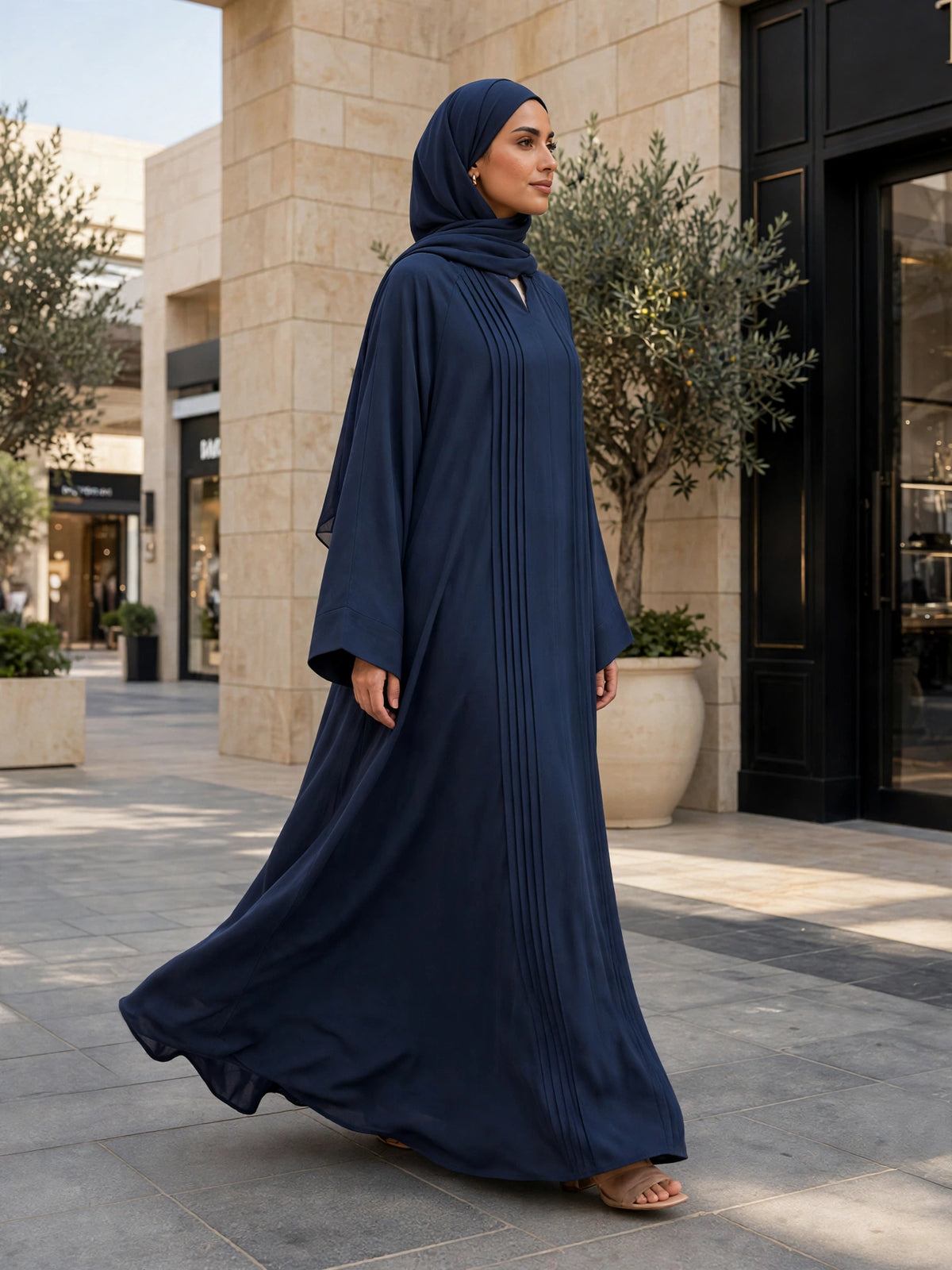 SHARJEENA FULLY CLOSED ABAYA | BLUE