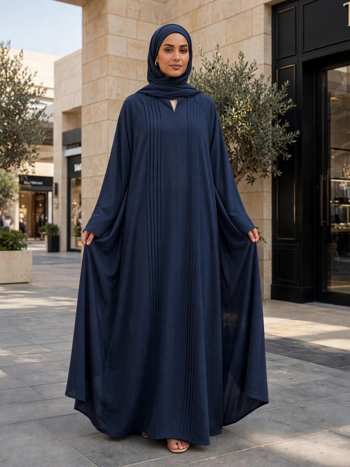 SHARJEENA FULLY CLOSED ABAYA | BLUE