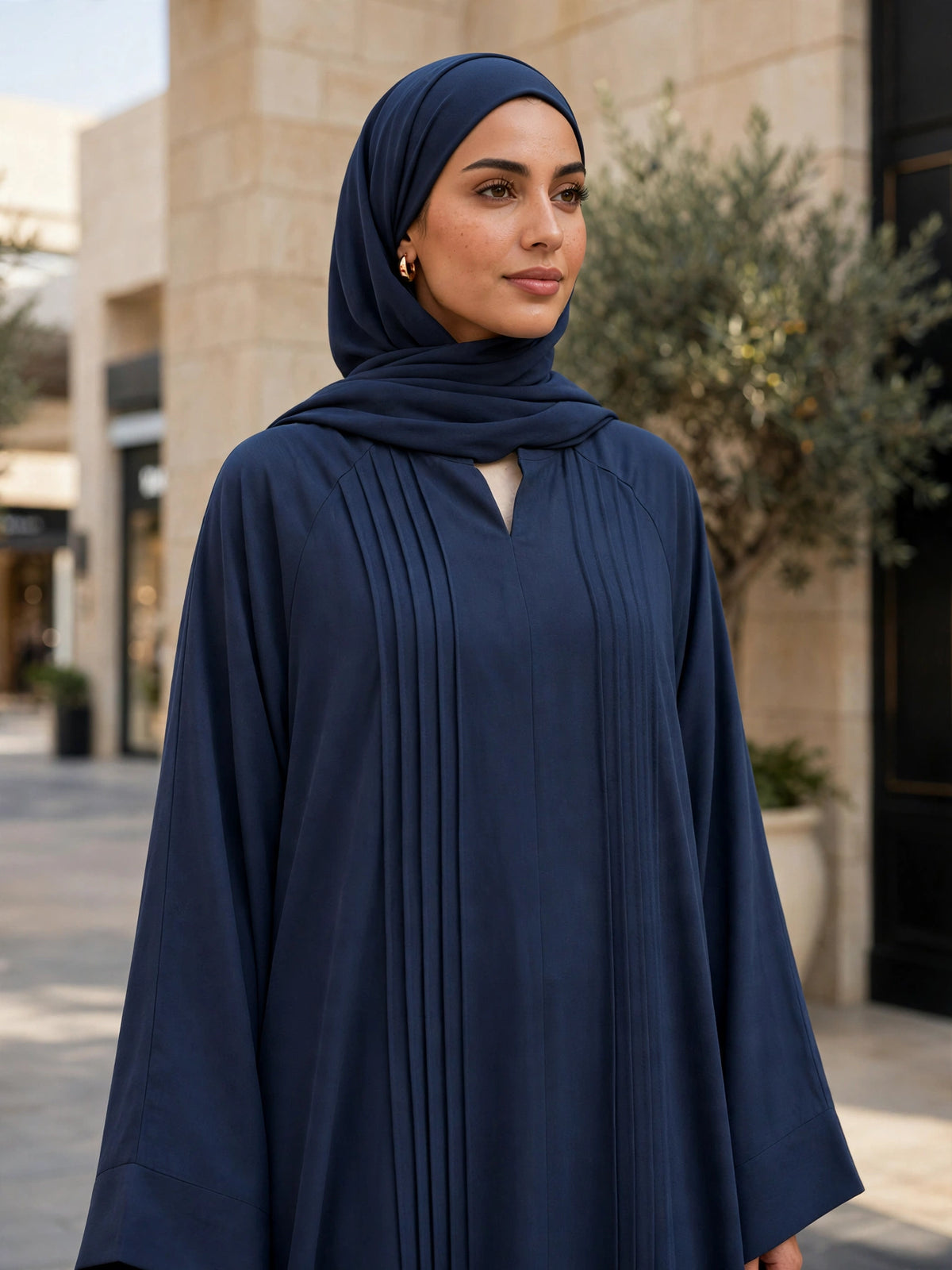 SHARJEENA FULLY CLOSED ABAYA | BLUE