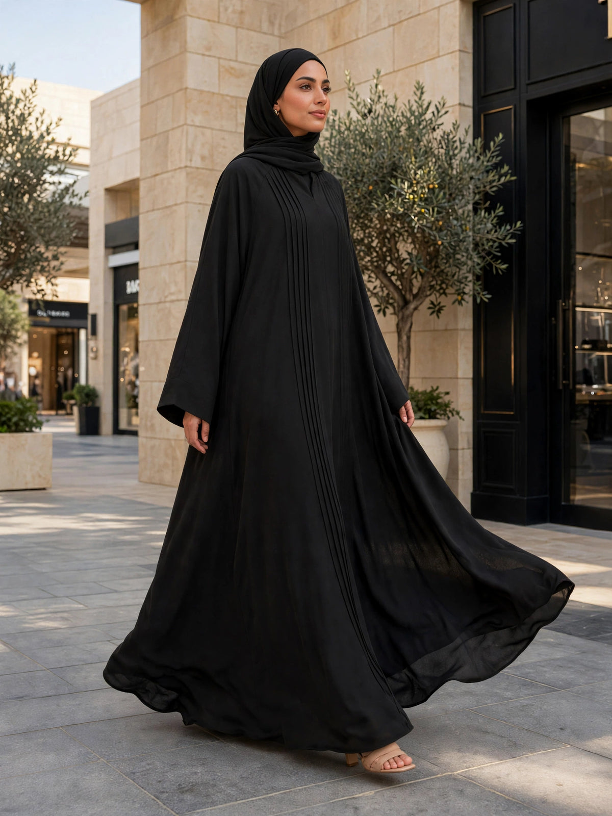 SHARJEENA FULLY CLOSED ABAYA | BLACK