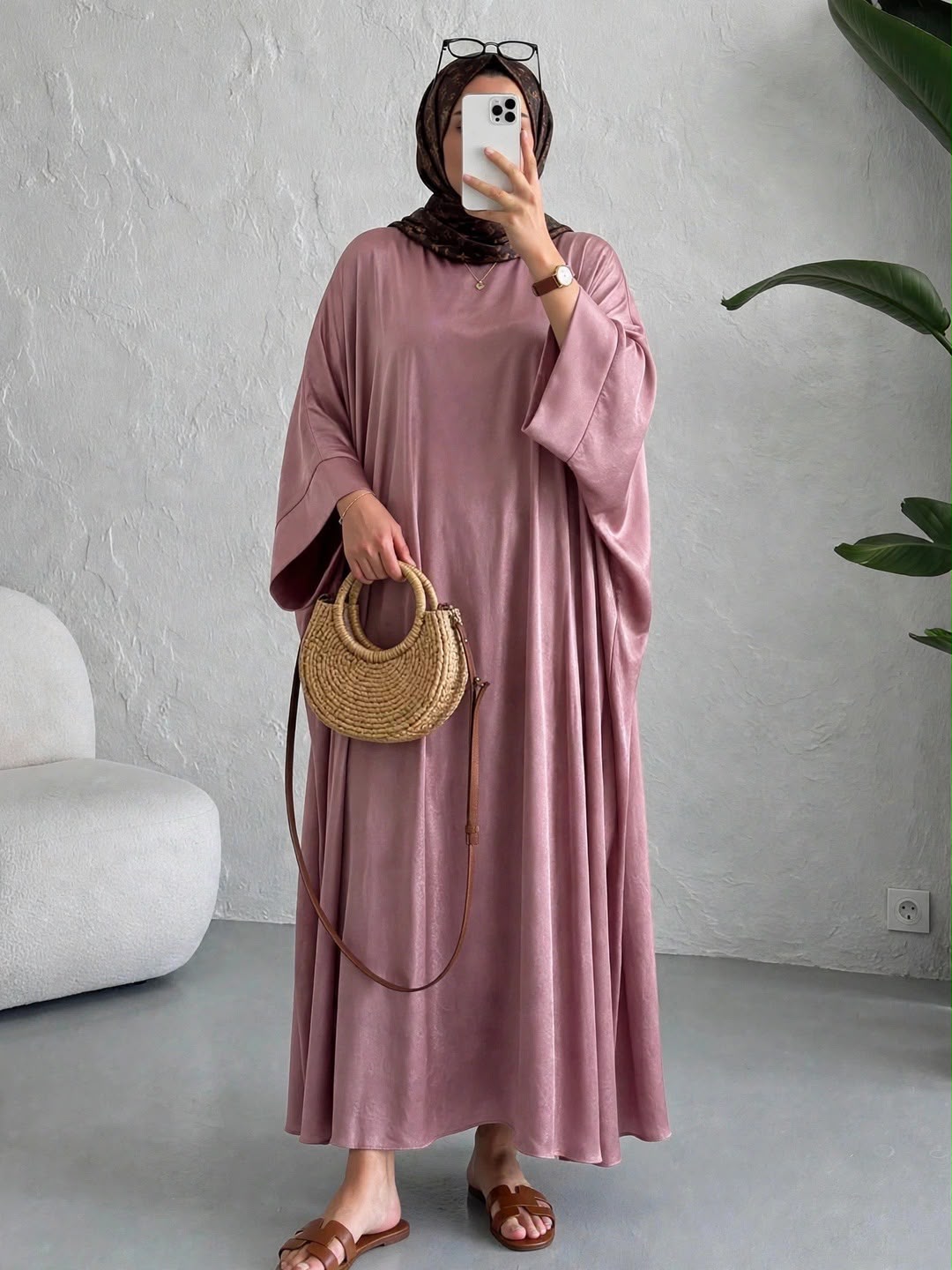 AREBIAN SIMMER KAFTAN ABAYA | BABY PINK