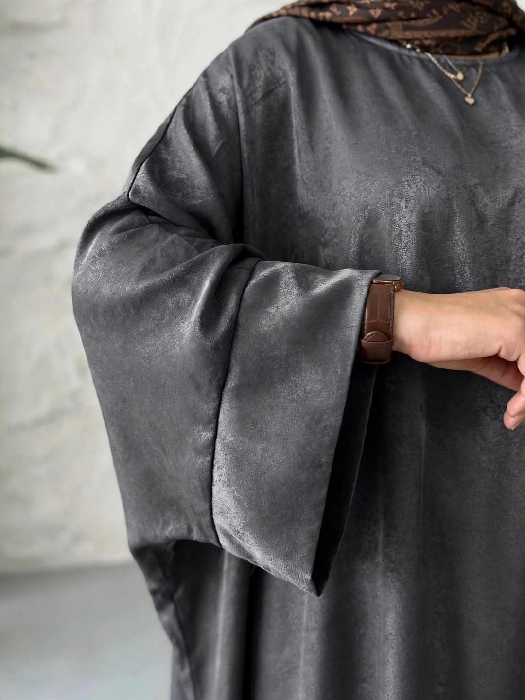 AREBIAN SIMMER KAFTAN ABAYA | DARK GRAY