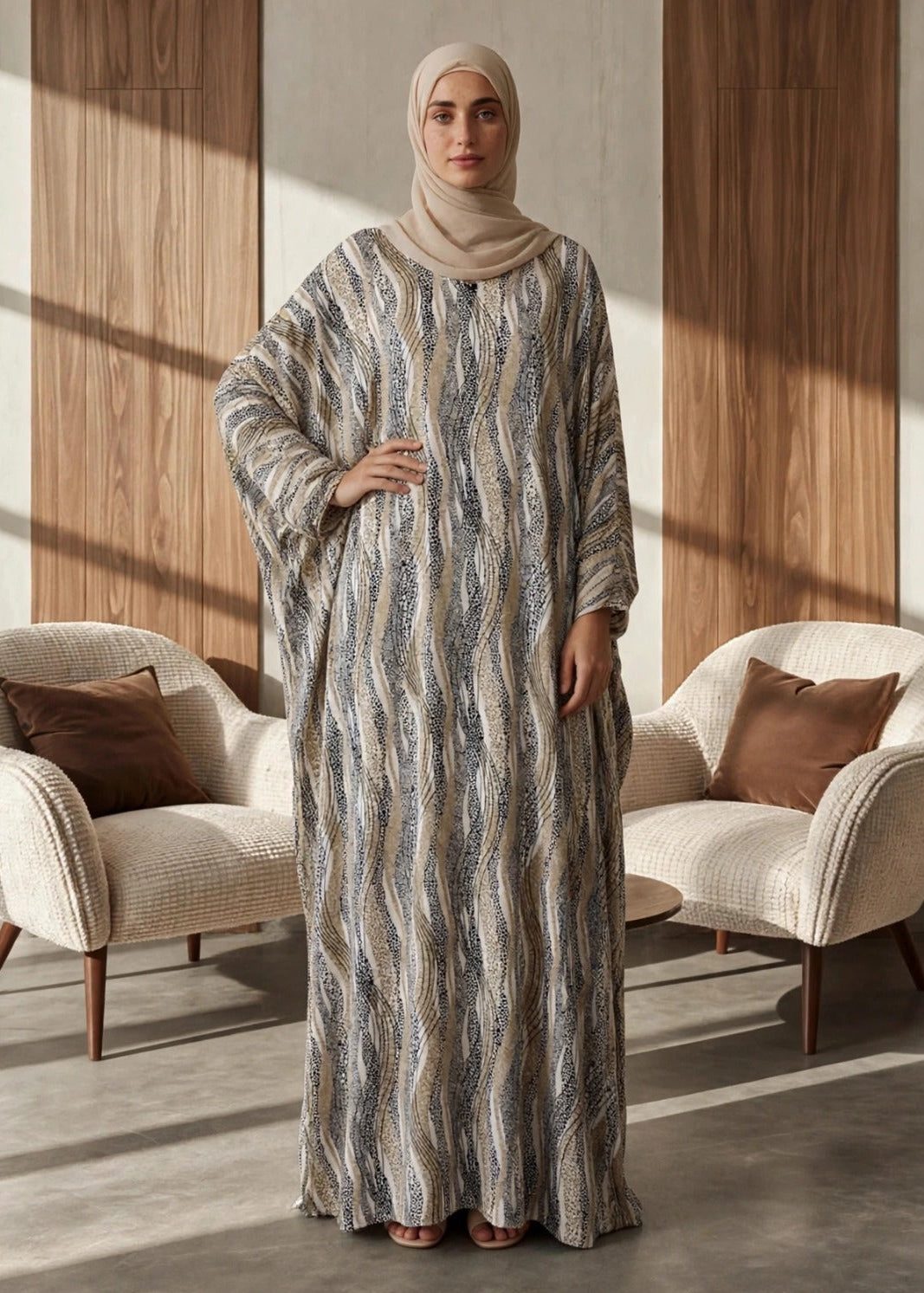 NAMRAH KAFTAN ABAYA | GOLDEN