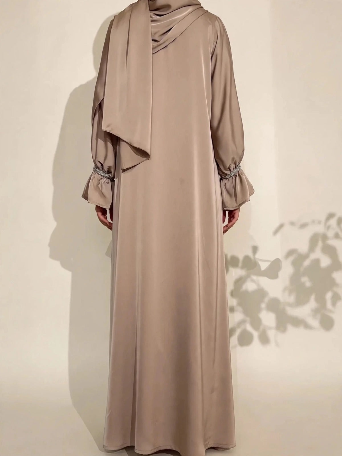 SAHARA DOUBLE SHRUG ABAYA | NUDE