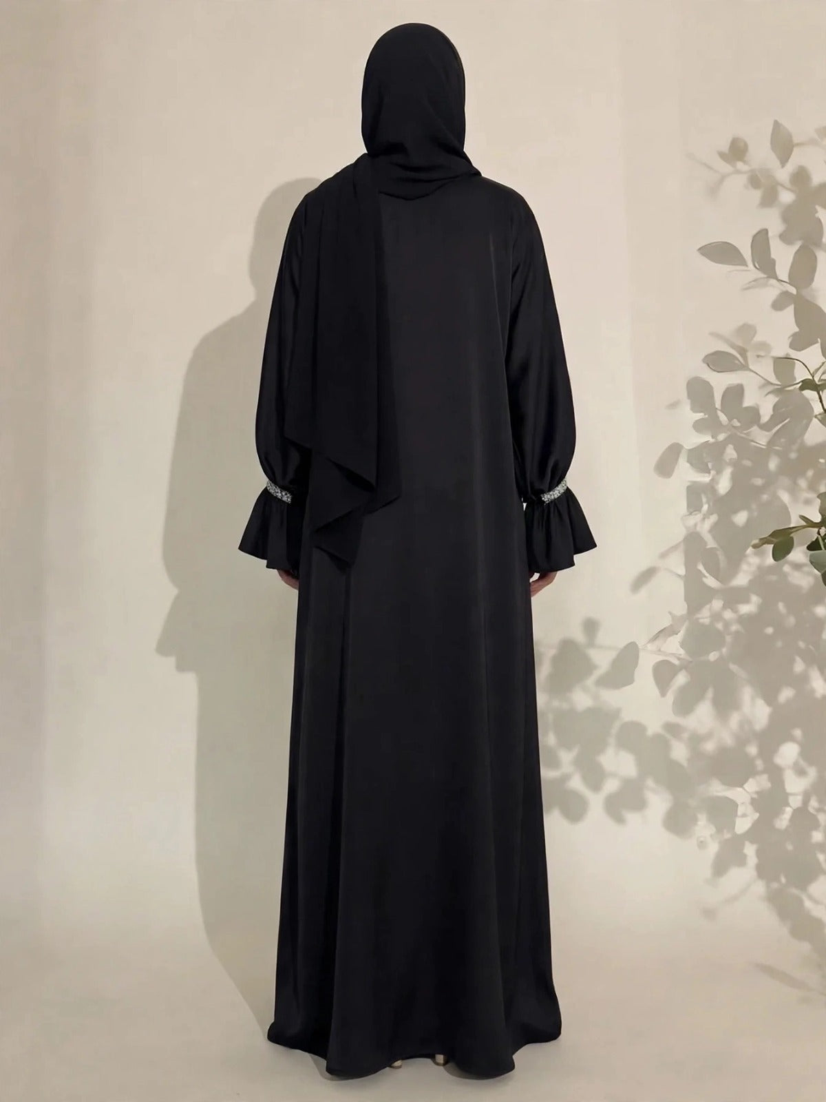 SAHARA DOUBLE SHRUG ABAYA | BLACK