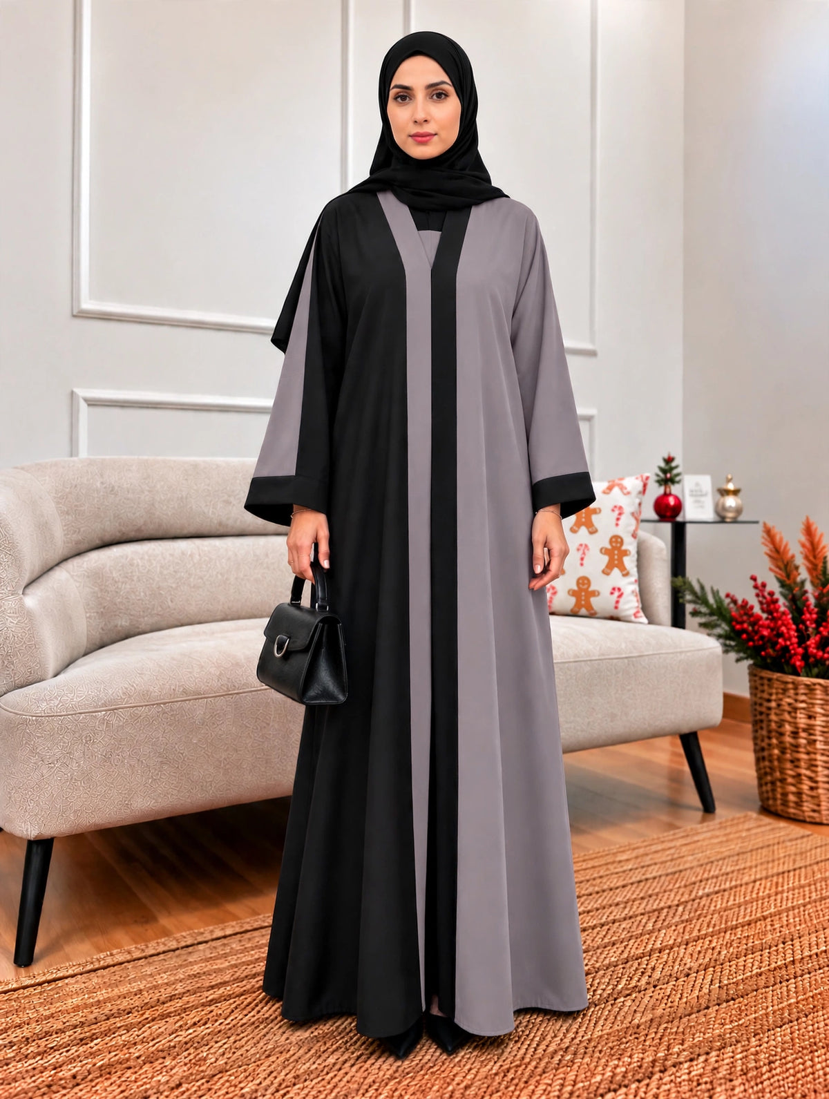 REEBA FULLY CLOSED ABAYA | GRAY