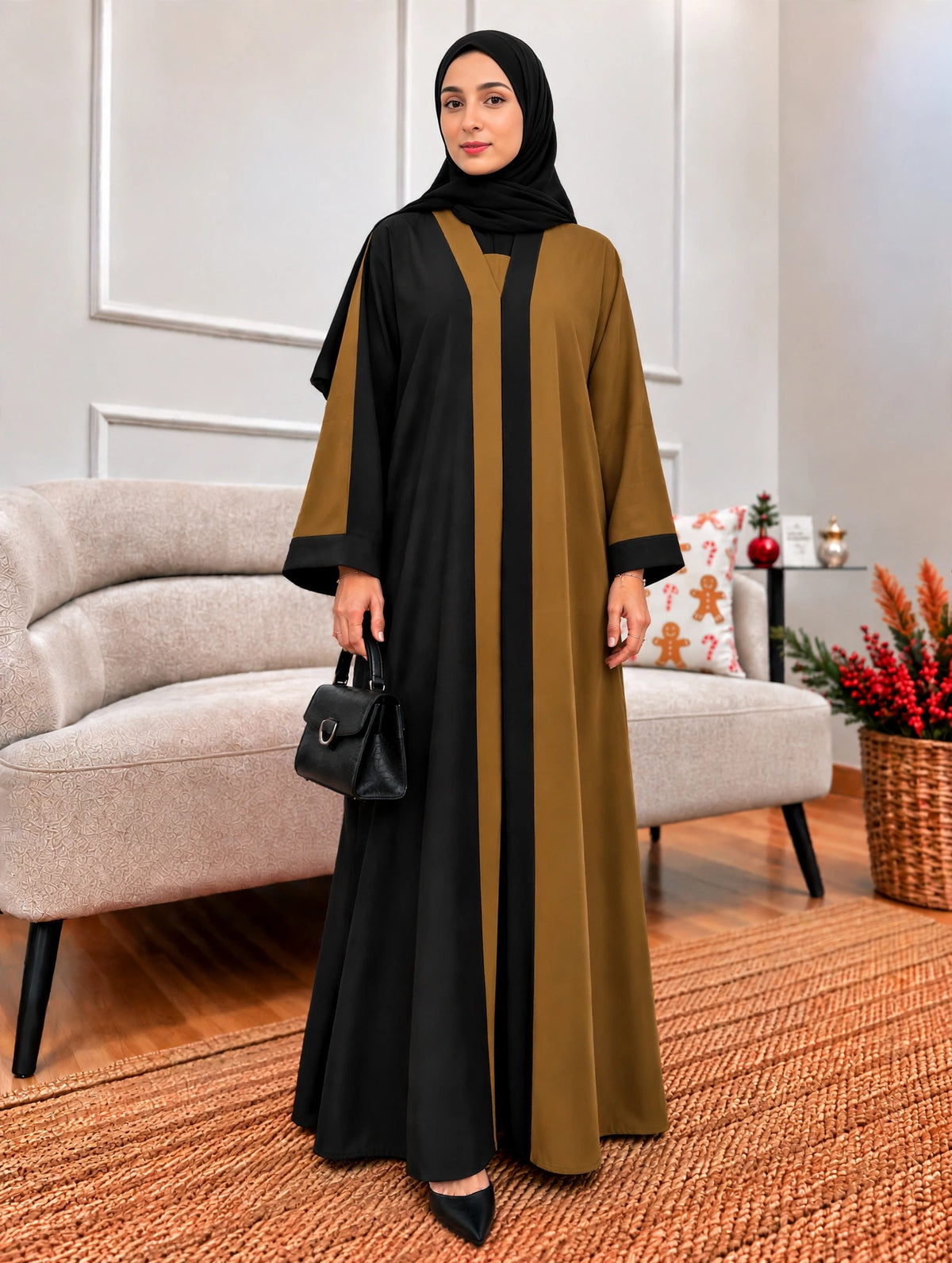 REEBA FULLY CLOSED ABAYA | GOLDEN