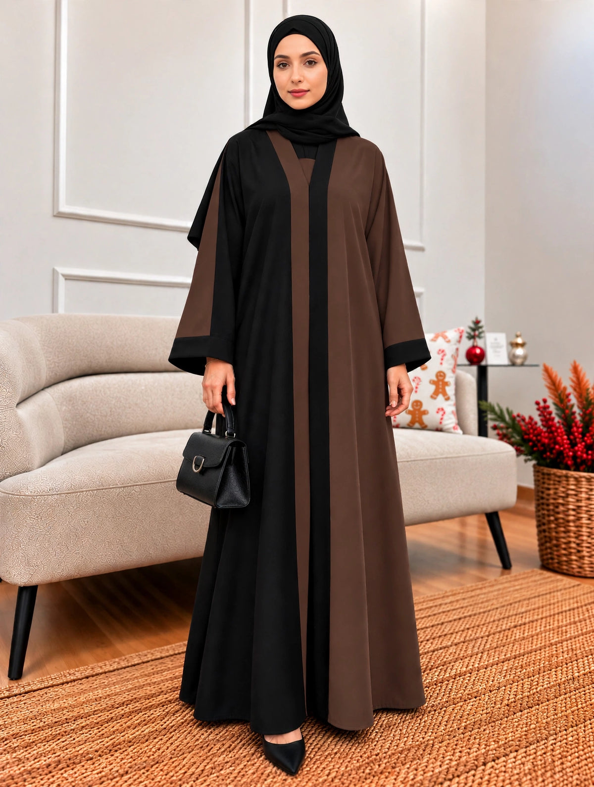 REEBA FULLY CLOSED ABAYA | COFFEE