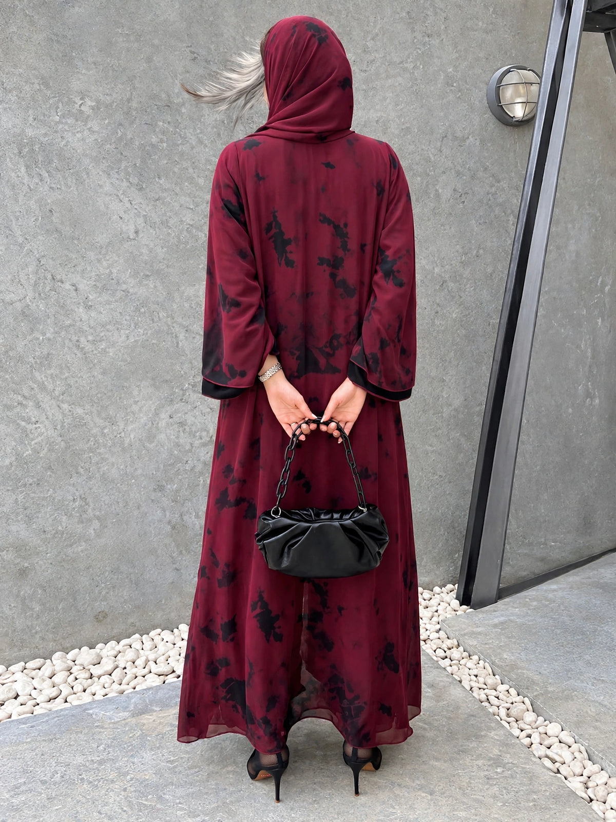 TAI DIE DOUBLE SHRUG ABAYA | RED
