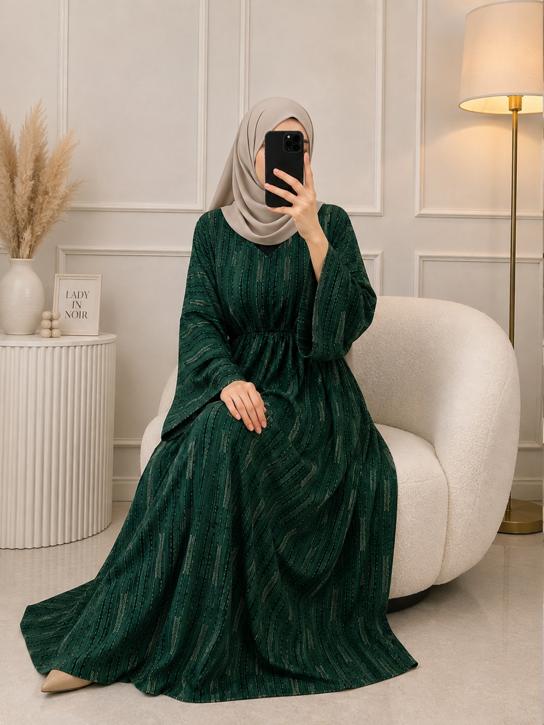 5639 - FULLY CLOSED ABAYA | GREEN