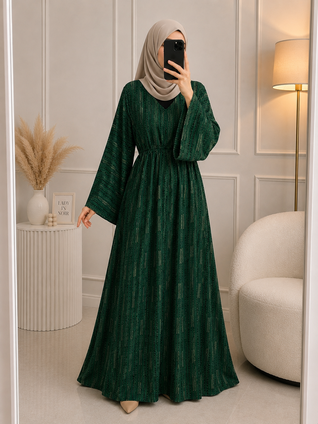5639 - FULLY CLOSED ABAYA | GREEN