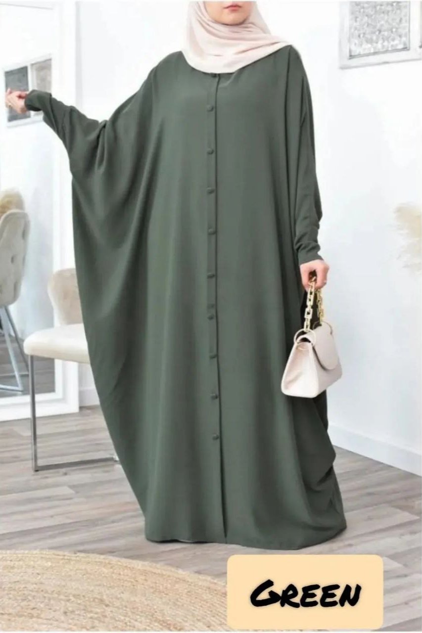 870 Fitting Sleeve Abaya | GREEN