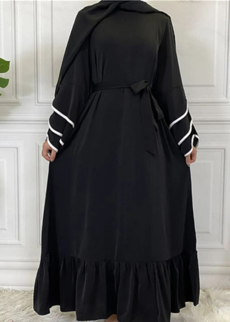 FAREHA 3-PIPIN ABAYA | BLACK