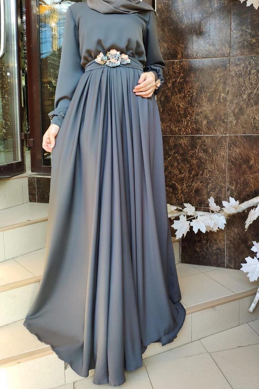 ALAYA CLASSIC BROACH ABAYA | GRAY