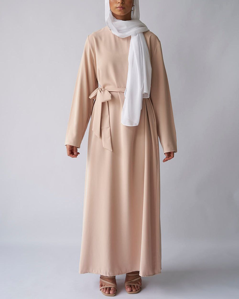 MAIRA PLAIN BASIC ABAYA | NUDE