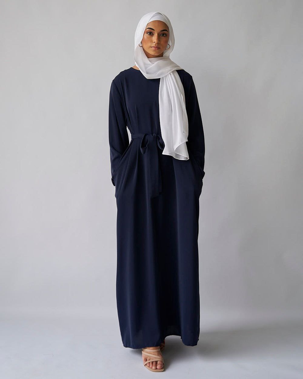MAIRA PLAIN BASIC ABAYA | DARK BLUE