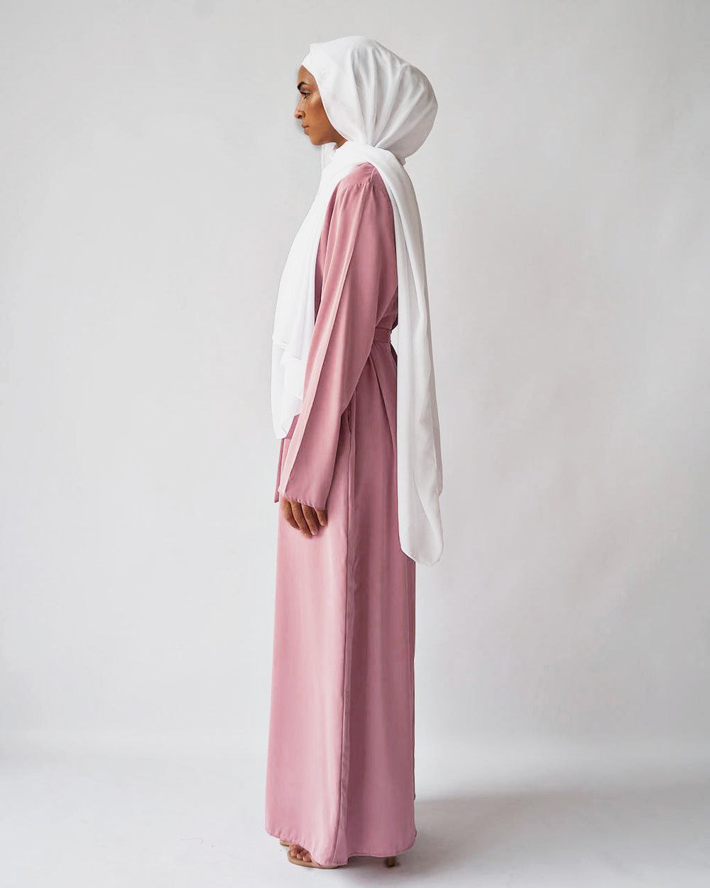 MAIRA PLAIN BASIC ABAYA | LITE PINK