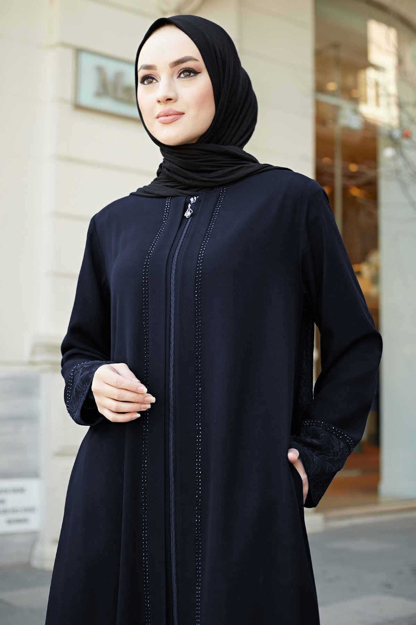 ZAHIYA FRONT OPEN ABAYA | BLUE