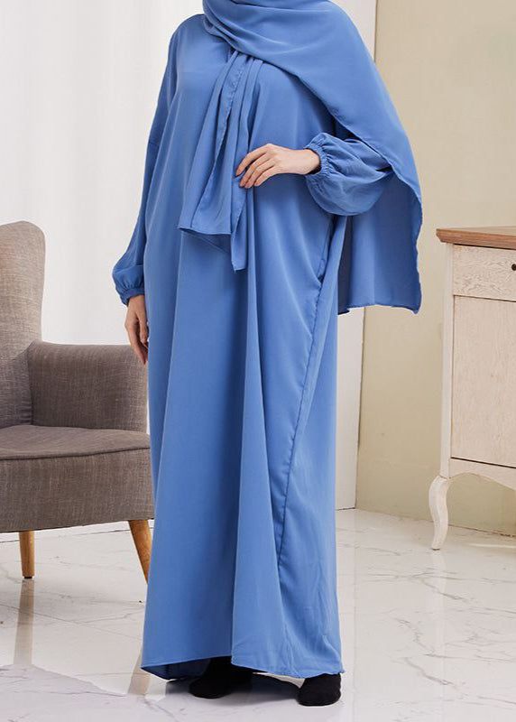 HEEBA LASTIC SLEEVE ABAYA | SKY BLUE