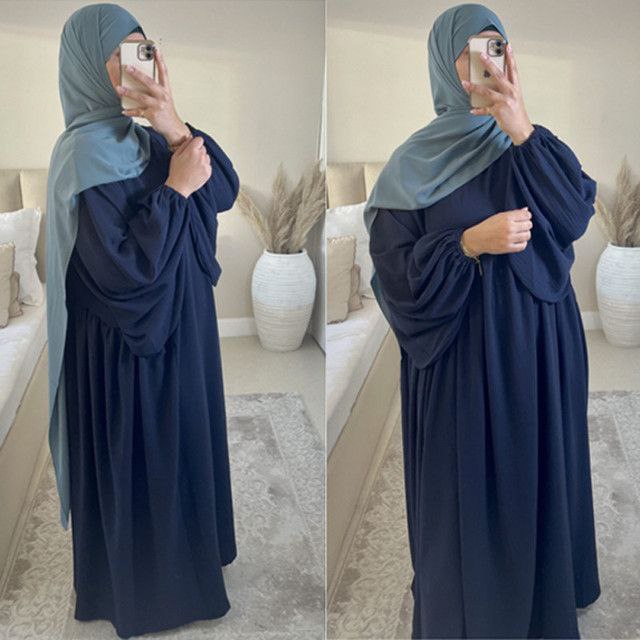MARYAM BALLOON SLEEVE ABAYA | DARK BLUE