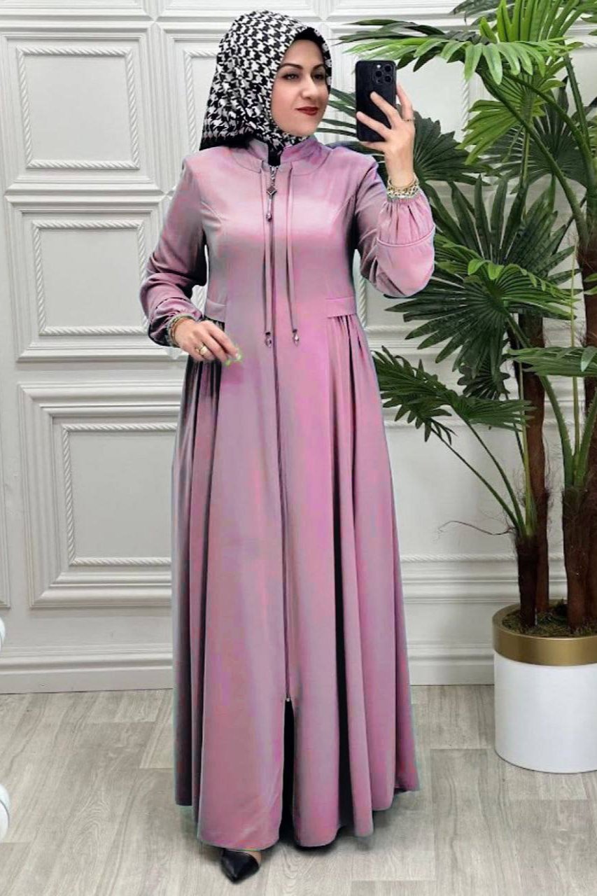 AYRAH ZIPPER ABAYA | LITE PINK