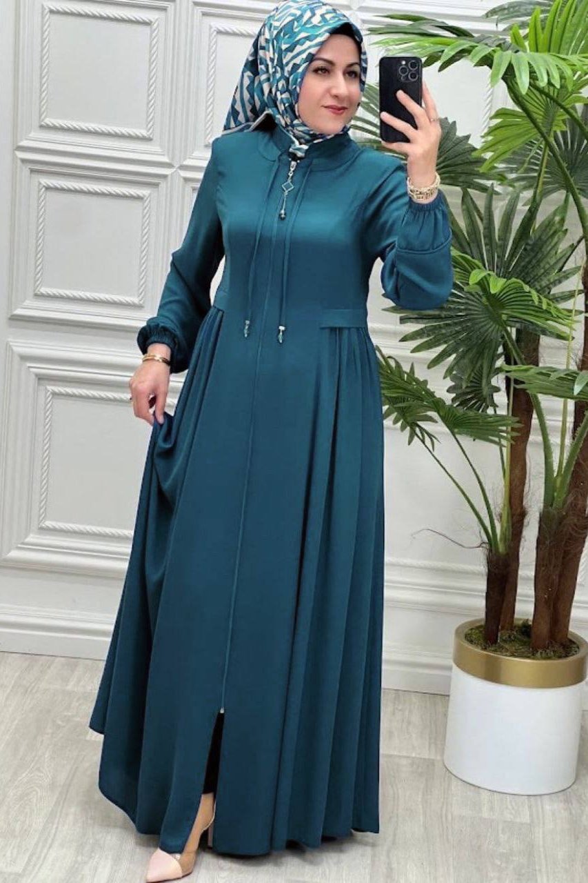AYRAH ZIPPER ABAYA | RAMA GREEN