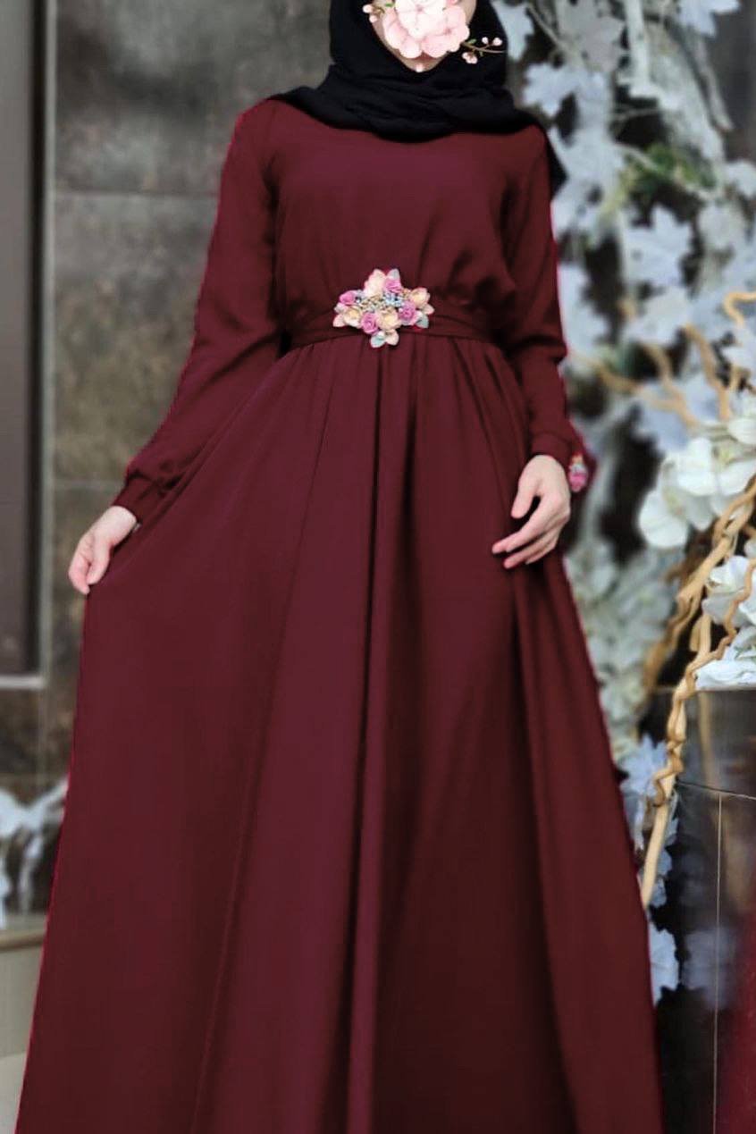 ALAYA CLASSIC BROACH ABAYA | MAROON