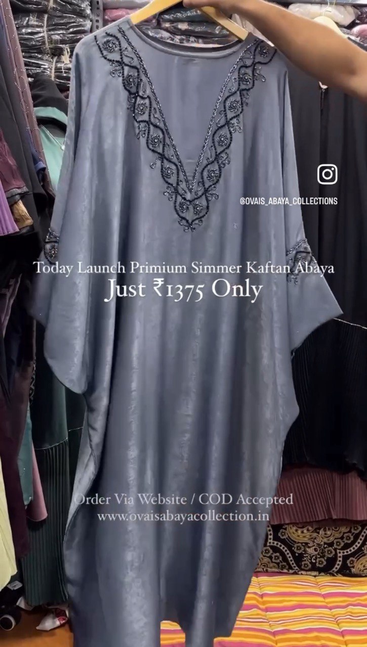 Gulafsha Premium Simmer Handwork Kaftan Abaya