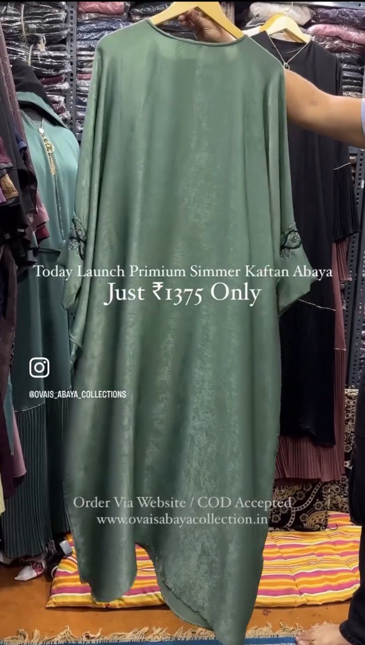 Gulafsha Premium Simmer Handwork Kaftan Abaya