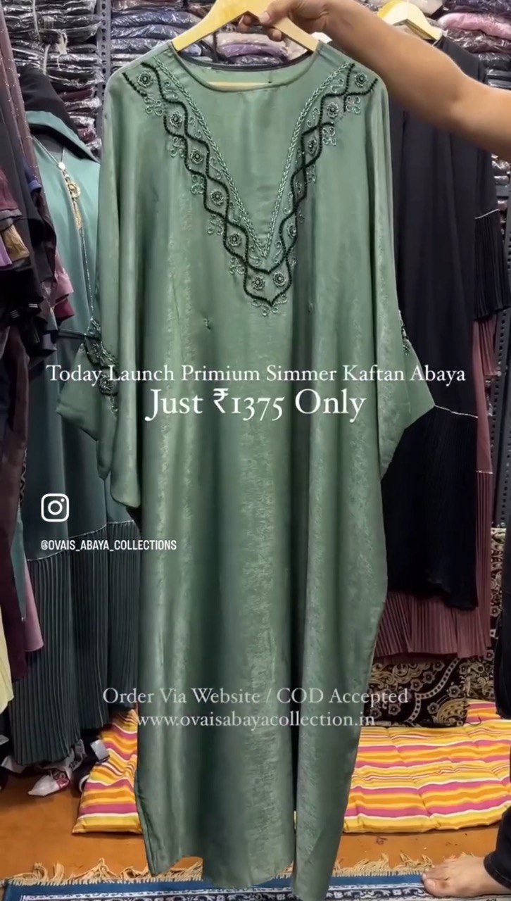 Gulafsha Premium Simmer Handwork Kaftan Abaya