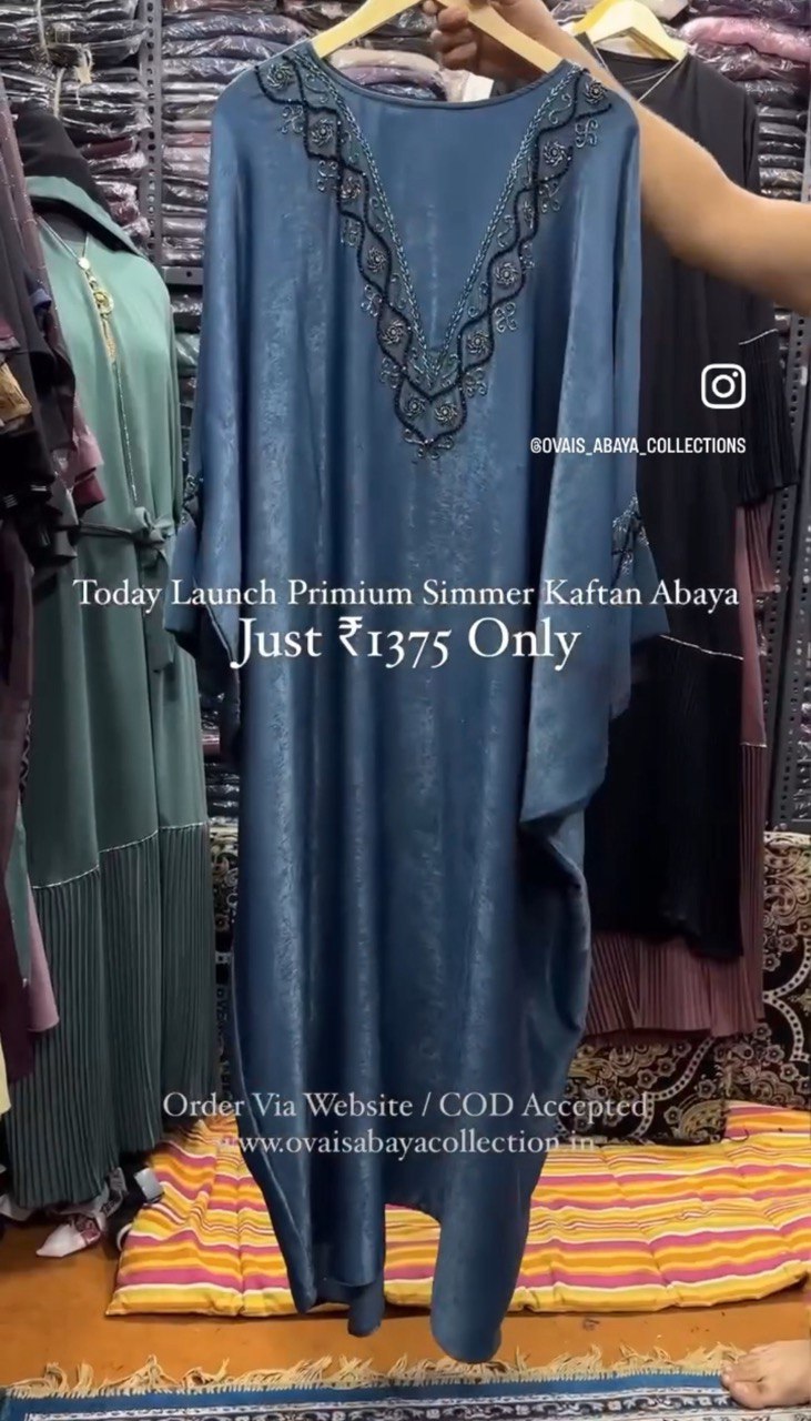 Gulafsha Premium Simmer Handwork Kaftan Abaya