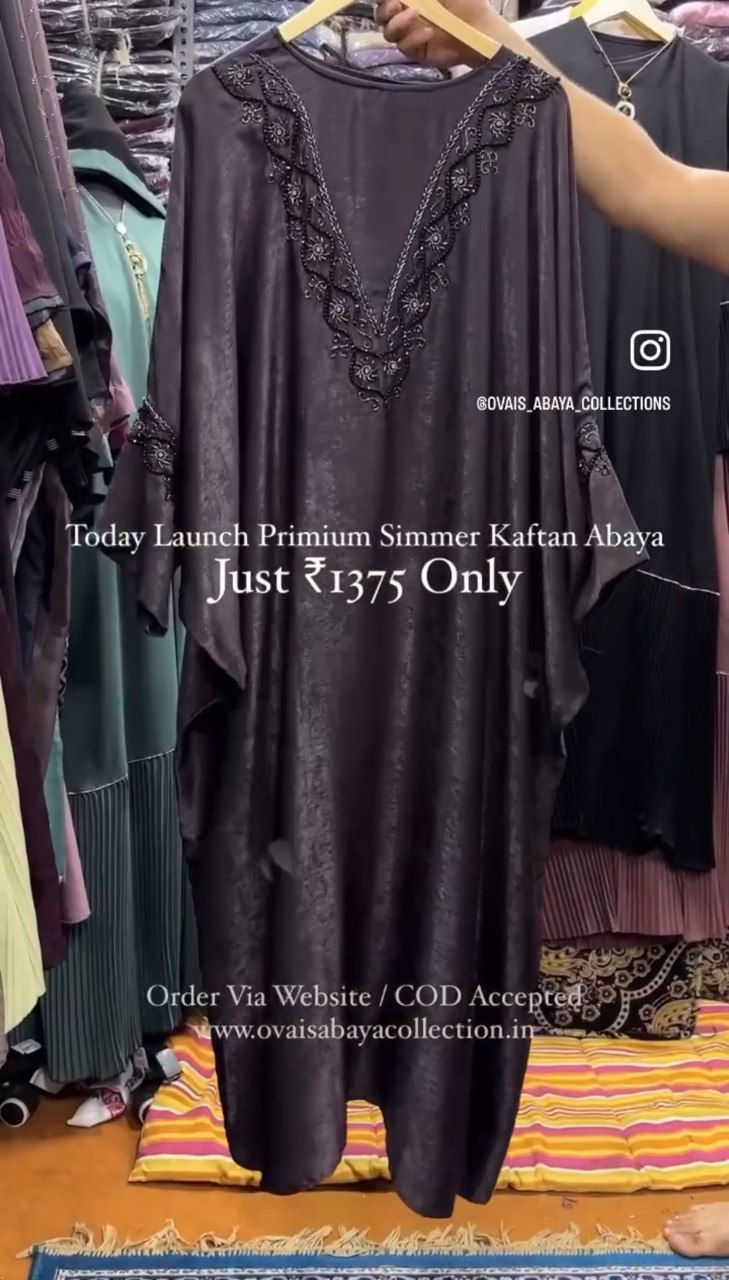 Gulafsha Premium Simmer Handwork Kaftan Abaya