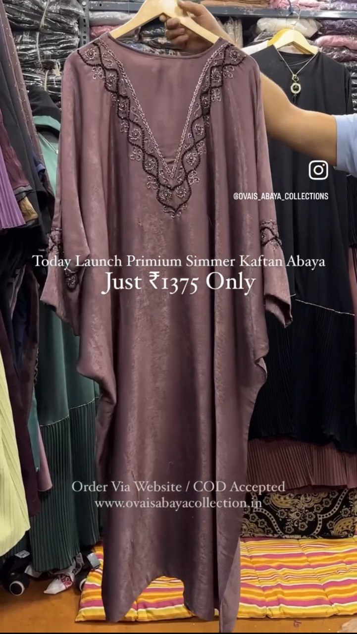 Gulafsha Premium Simmer Handwork Kaftan Abaya