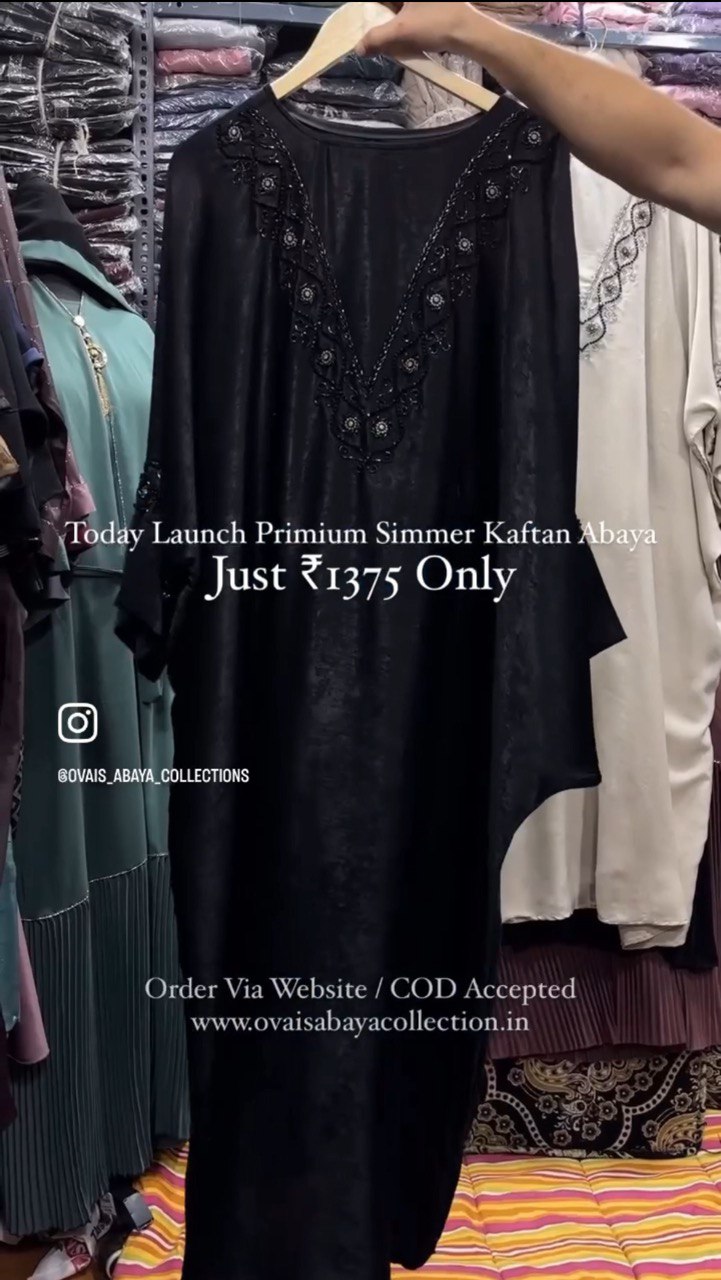Gulafsha Premium Simmer Handwork Kaftan Abaya